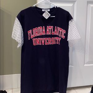 FAU tee with mesh sleeves